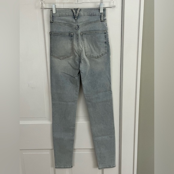 Veronica Beard Maera High Rise Skinny Jeans Size 24 Exposed Button Fly Sky Wash - Picture 7 of 15